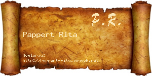 Pappert Rita névjegykártya