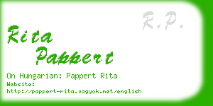 rita pappert business card